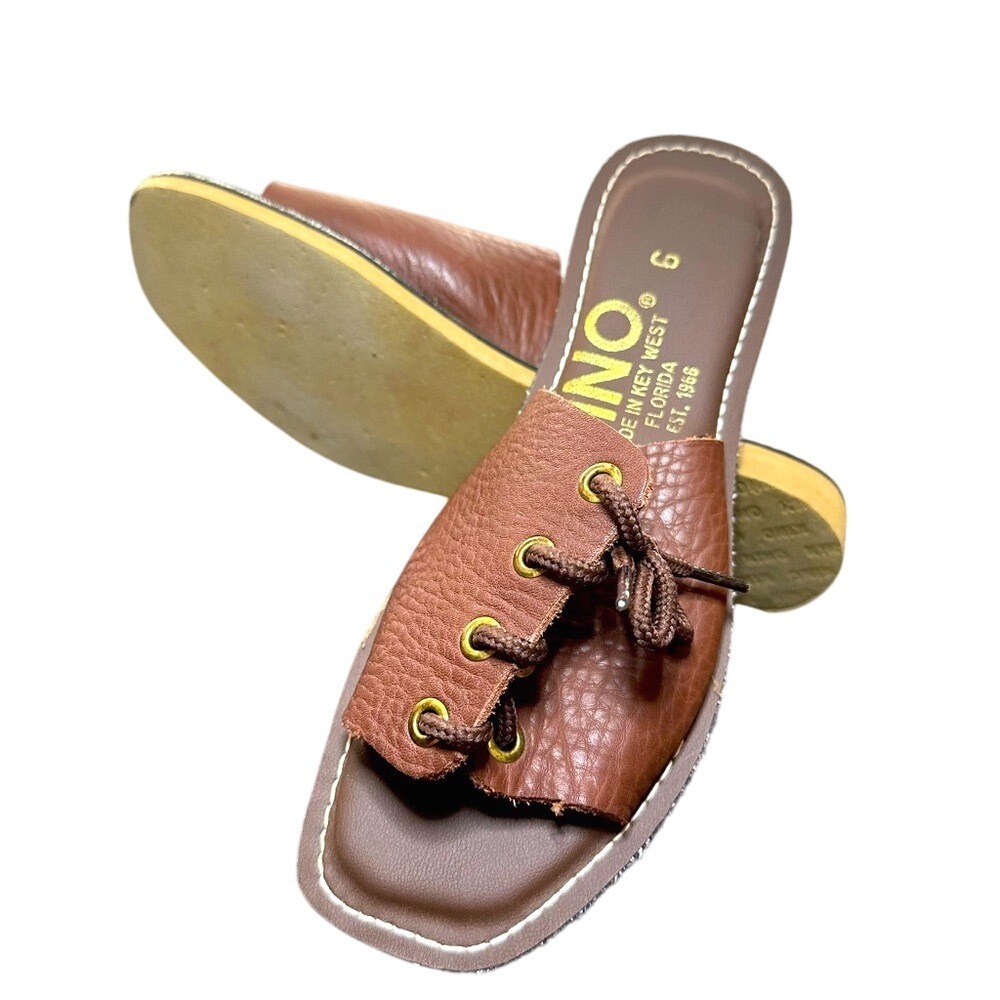 KINO Key‎ West Sandals Chancletica Leather Slides,6